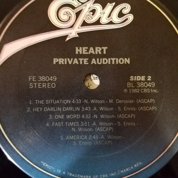 1982 Heart "Private Auditions" Vinyl Record - Picture 9 of 9